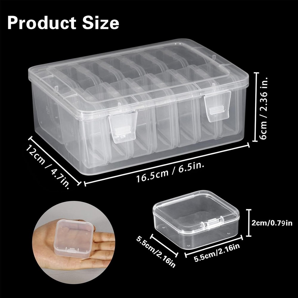 Mini Transparent Bead Storage Cases - 45 Pieces with Flexible Compartments