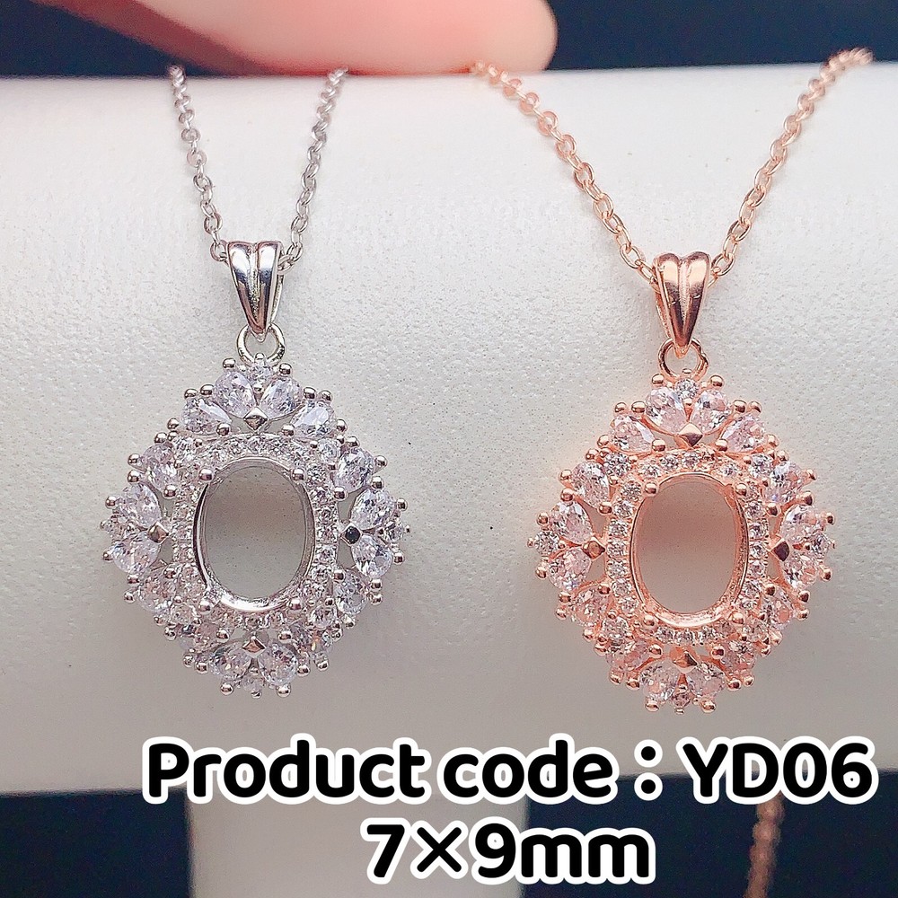 Silver 925 pendant empty setting, DIY blank setting YD06