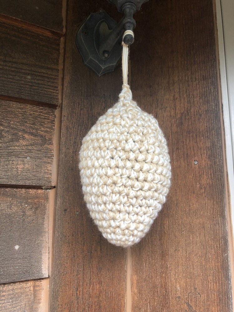 Crocheted Wasp Nest Decoy/Deterrent.