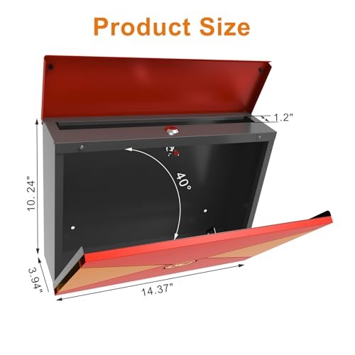 Wall Mount Mailbox Outside with Lock and Keys, Locking Wall Mount Pumpkin