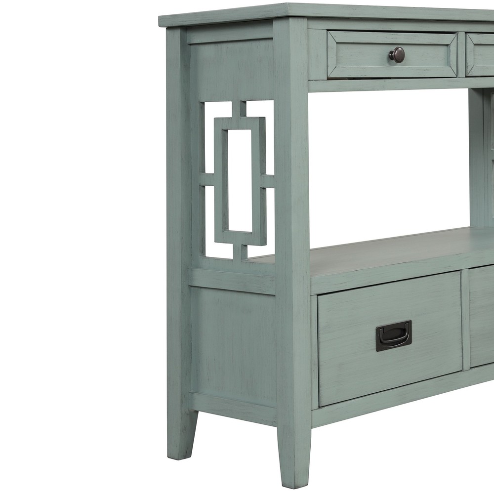 36'' Console Table Entry Sofa Table with 4 Drawers 1 Storage Shelf for Entryway