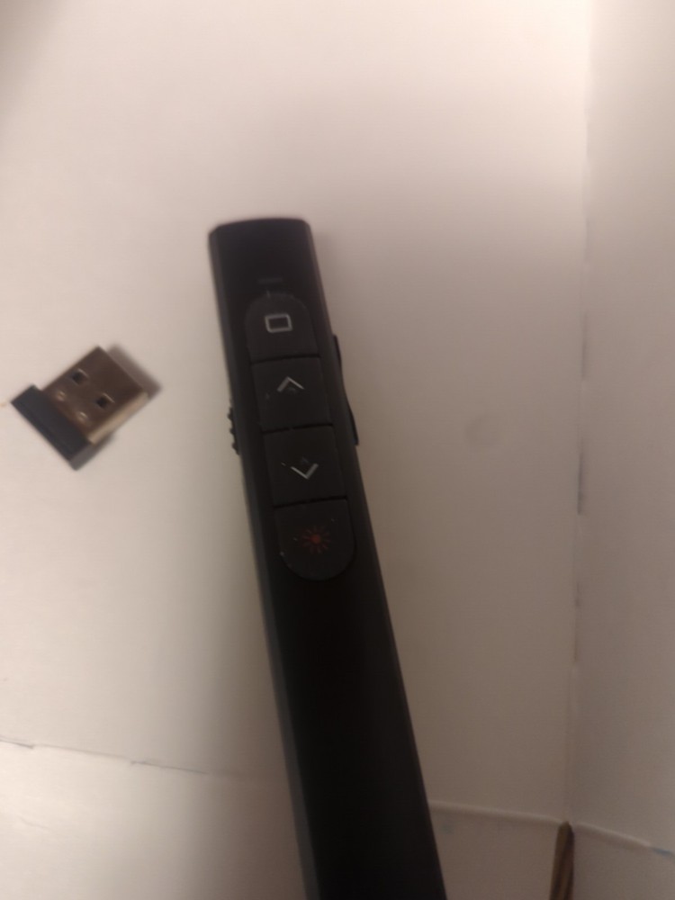 Wireless Presenter Remote with USB Dongle, Clicker, and Laser Pointer
