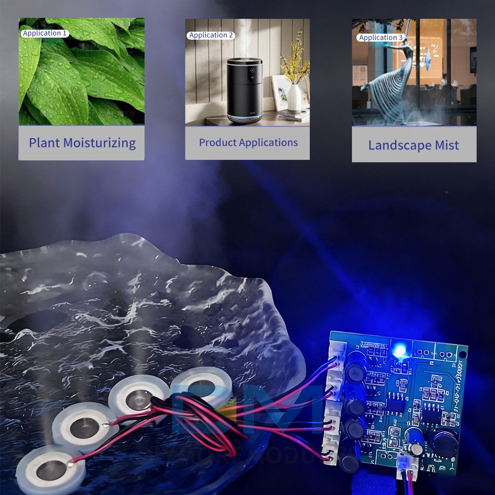 DC6-24V 4-Nozzle Spray Humidifier Atomization Module DIY Ultrasonic Atomizer Kit