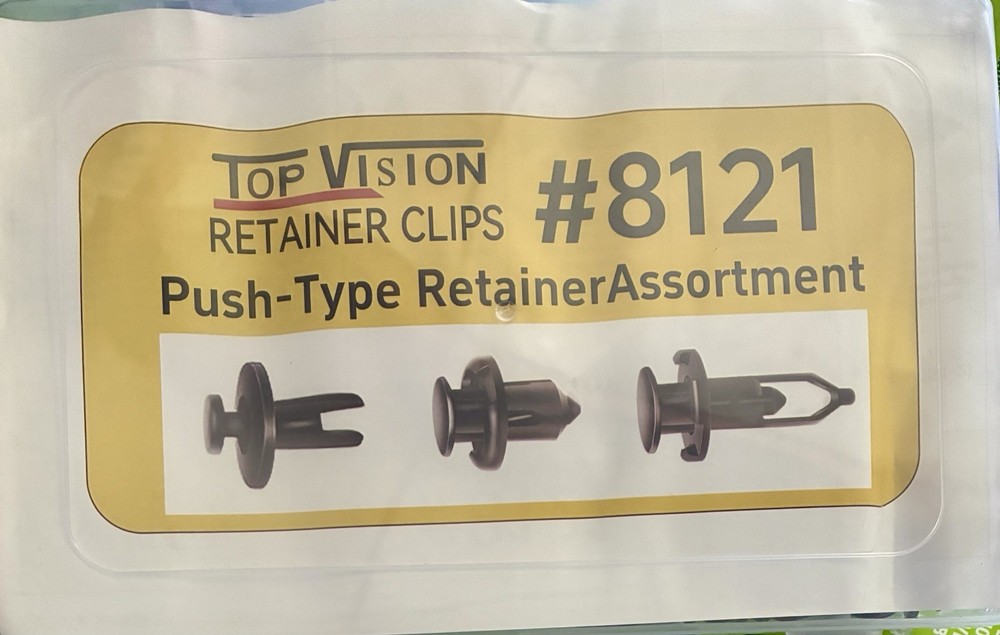 Top Vision 8121 Black Nylon Push-Type Retainer Assortment