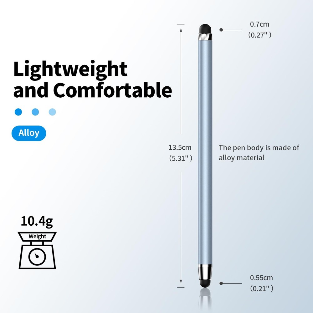 2-in-1 Stylus Pen for iPad iPhone Android Tablets 5-Pack