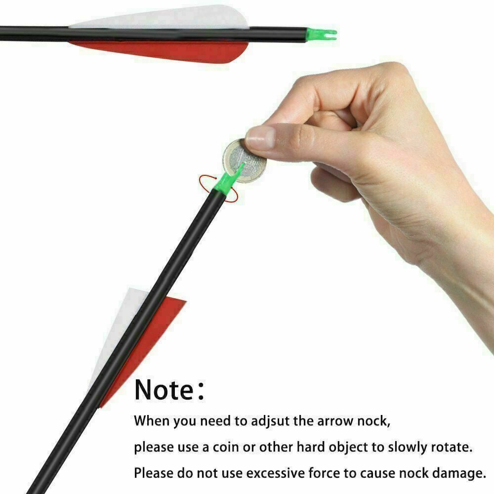 30" Archery Carbon Target Hunting Arrows Adjustable Nock Replaceable Field Point