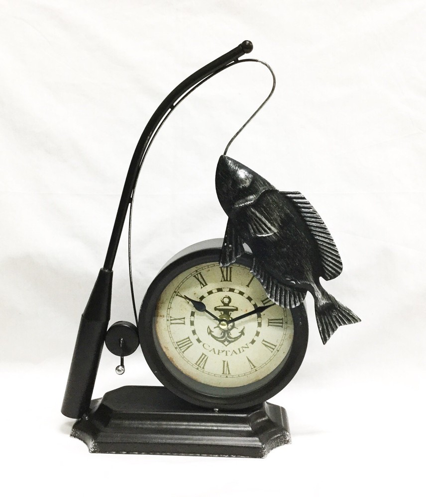 Metal Fishing Pole Clock