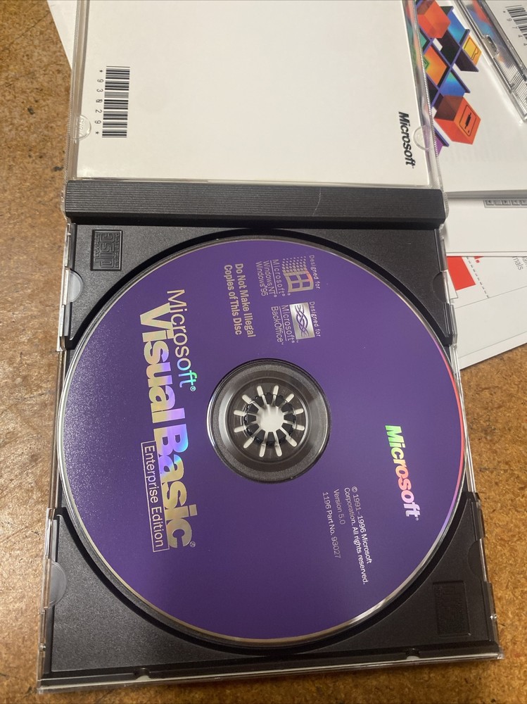 Microsoft Visual Basic 5.0 Enterprise Edition Upgrade with CD keys.
