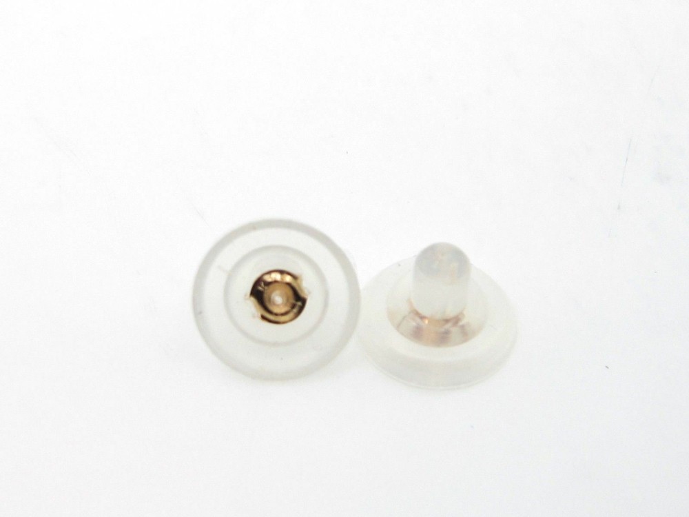18K Solid Yellow Gold Butterfly Ear-Back Embedded In Silicone - 11.0MM