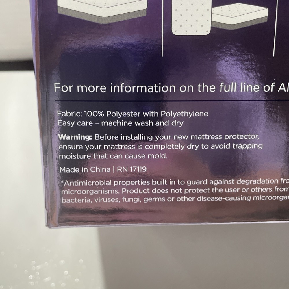ALLEREASE Zippered King Mattress Protector - Complete Allergy Protection NEW