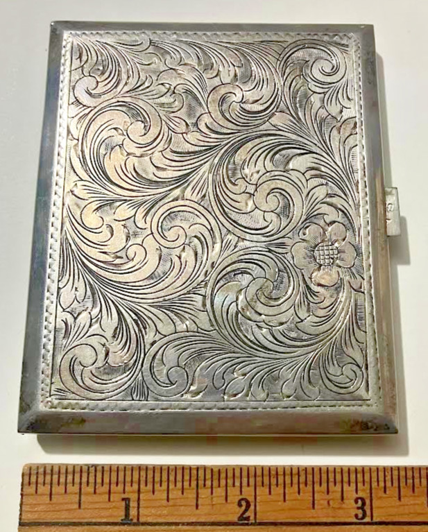Antique Engraved 800 Silver Cigarette Case