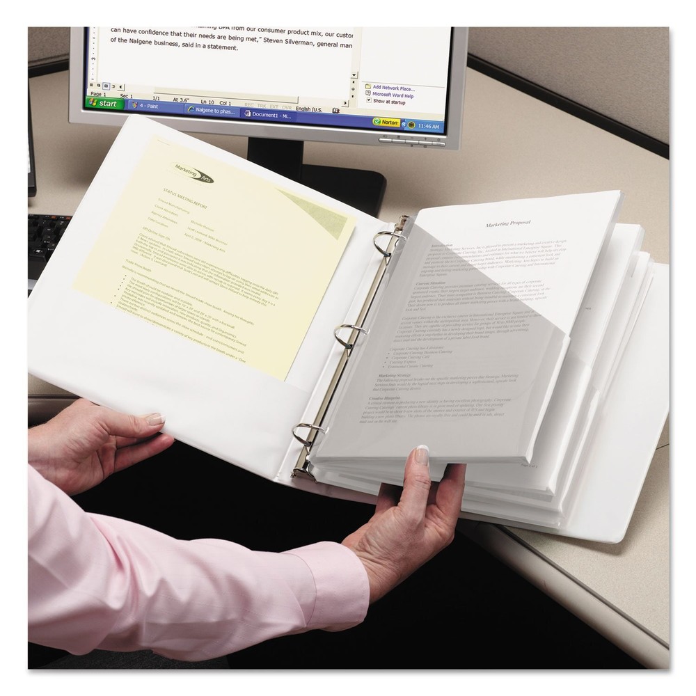 Organized Up Poly Slash File Jacket Three-Hole Punch Letter Size 5 Pack