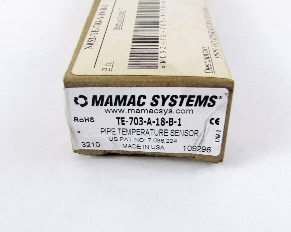 Mamac Systems TE-703-A-18-B-1 Pipe Temperature Sensor