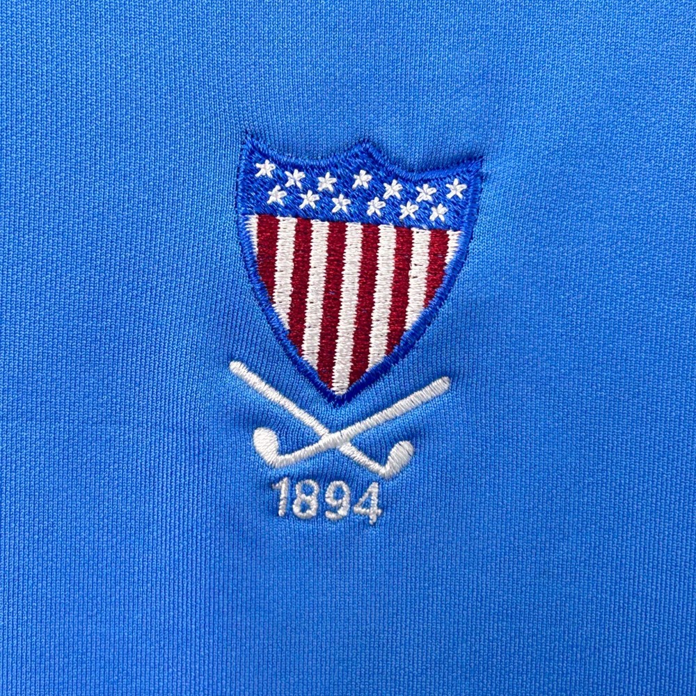 Under Armour Blue ColdGear Crewneck Pullover USA Shield Golf Large