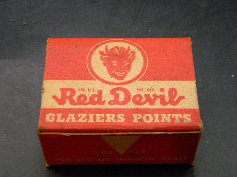 Red Devil Glaziers Points Box Size 4 NJ Vintage FULL
