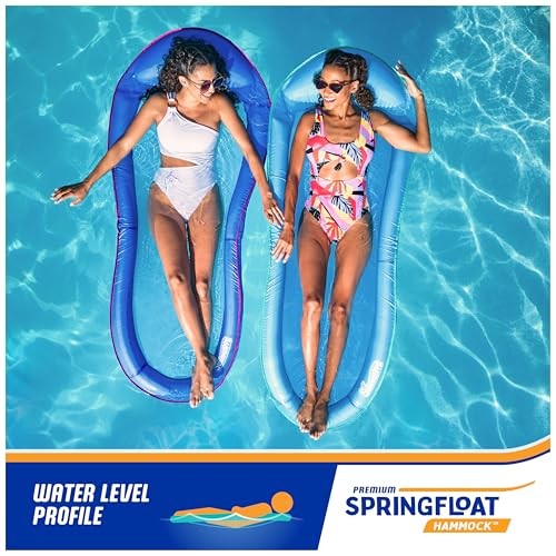 SWIMWAYS SPRING FLOAT PREMIUN BLUE LOUNGE CHAIR - BLUE