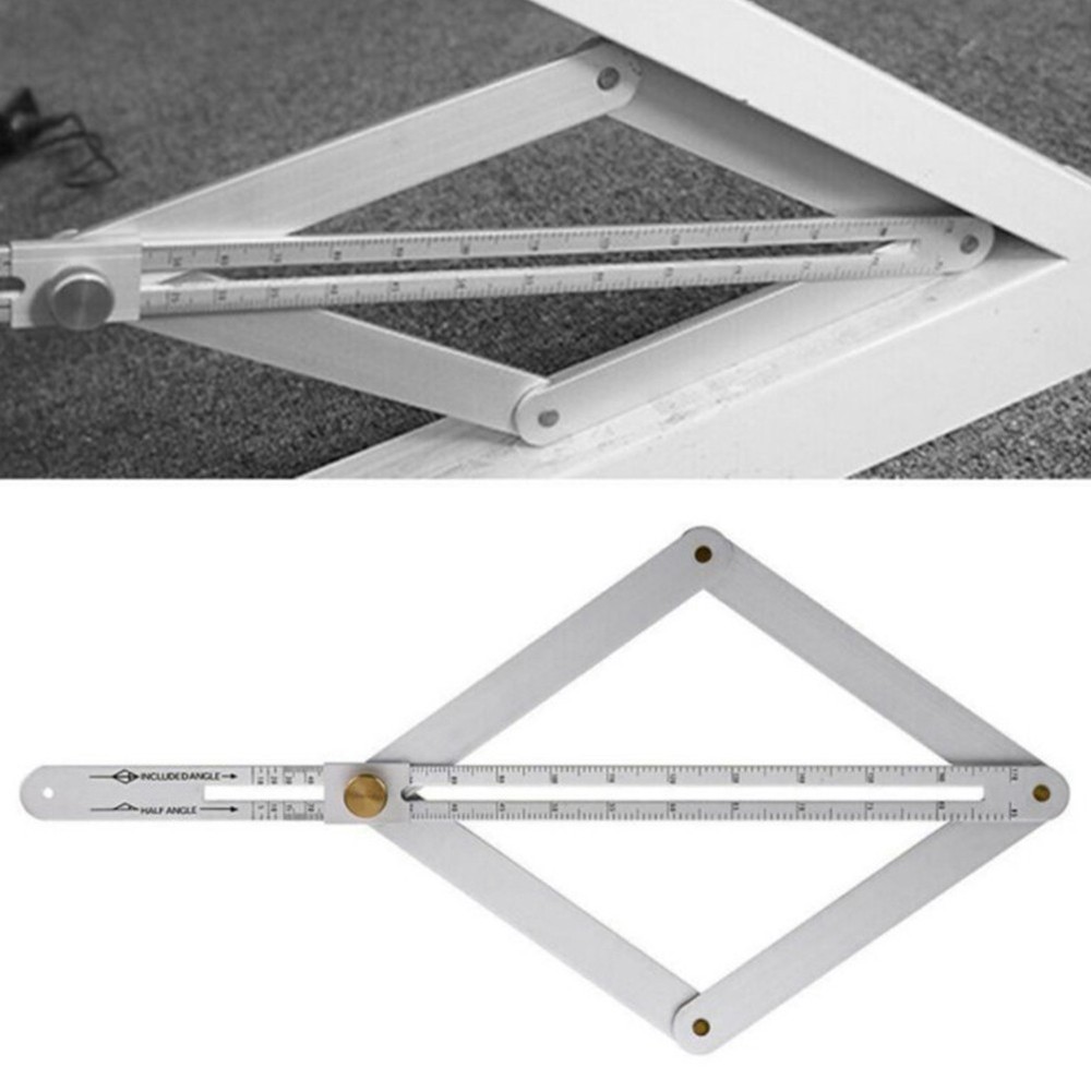 Square Protractor Protractor Stainless Steel Tool 17.1cm Silver Artifact