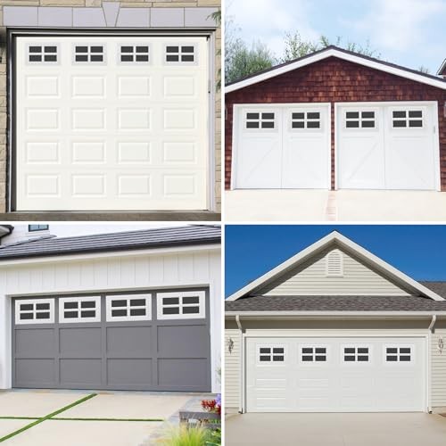 4 Pcs Garage Door Windows, Replacement Vinyl Windows Inserts Kit with Style 1