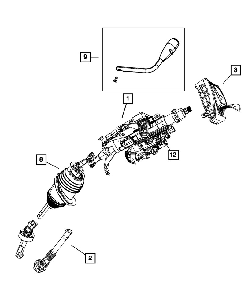 Genuine Mopar Steering Column 5057191AH