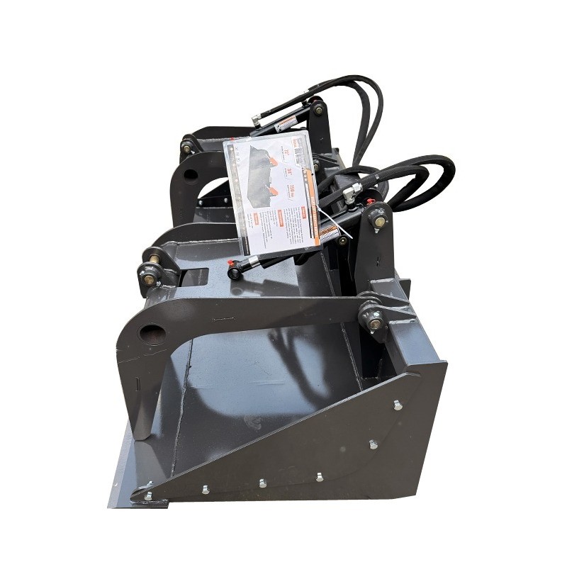 Dual Cylinder Grapple Solid Bottom Quick Attach Wolfequip 72'' Bucket Attachment