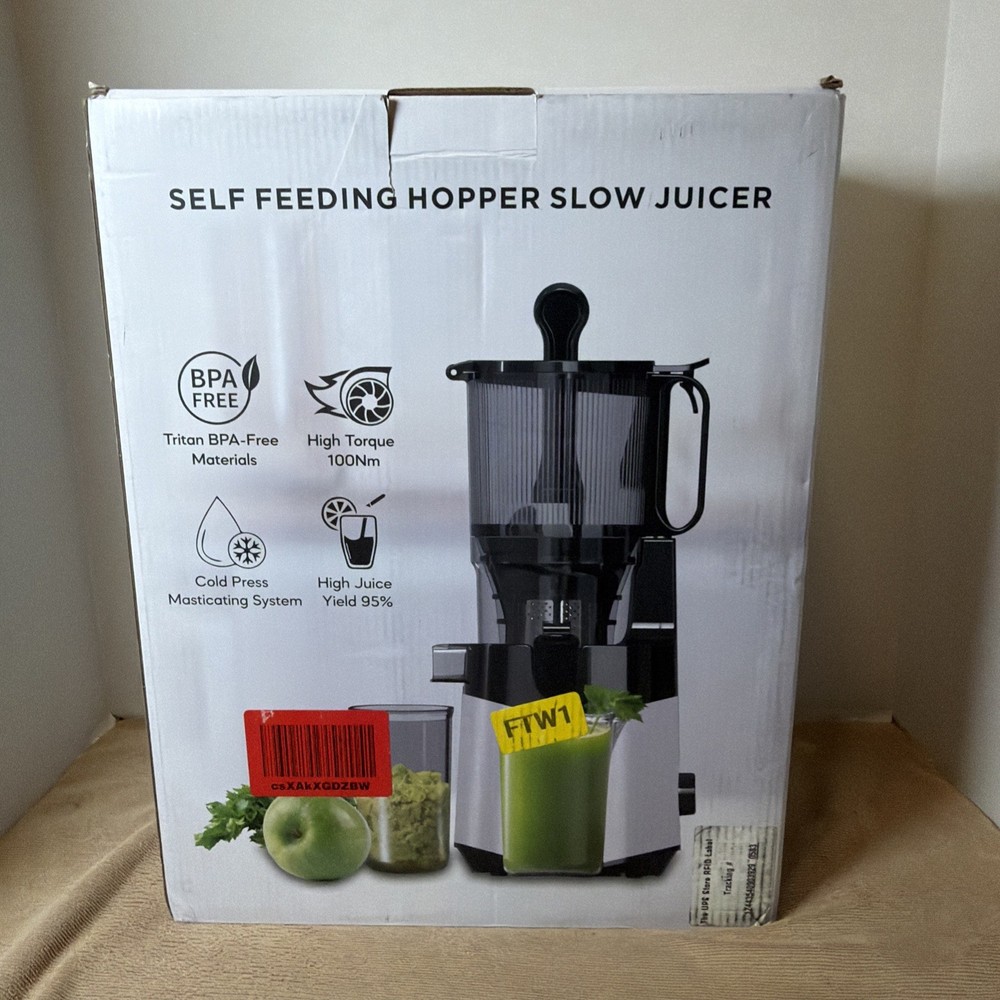 Slow Feeding Hopper Slow Juicer, Open Box, Works