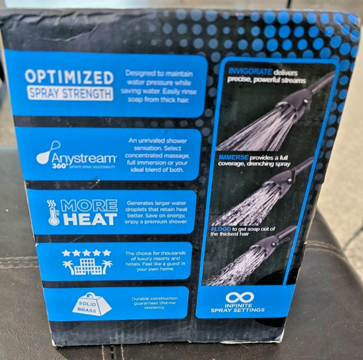 NEW Speakman 3-Spray 2.5 GPM Wall Mount Showerhead in Matte Black- SR-2252-MB