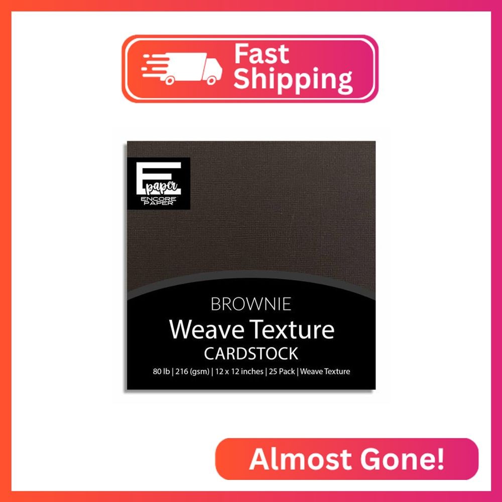 Brownie—12x12 Textured Cardstock | 80lb Textured Paper | Premium Cardstock for C