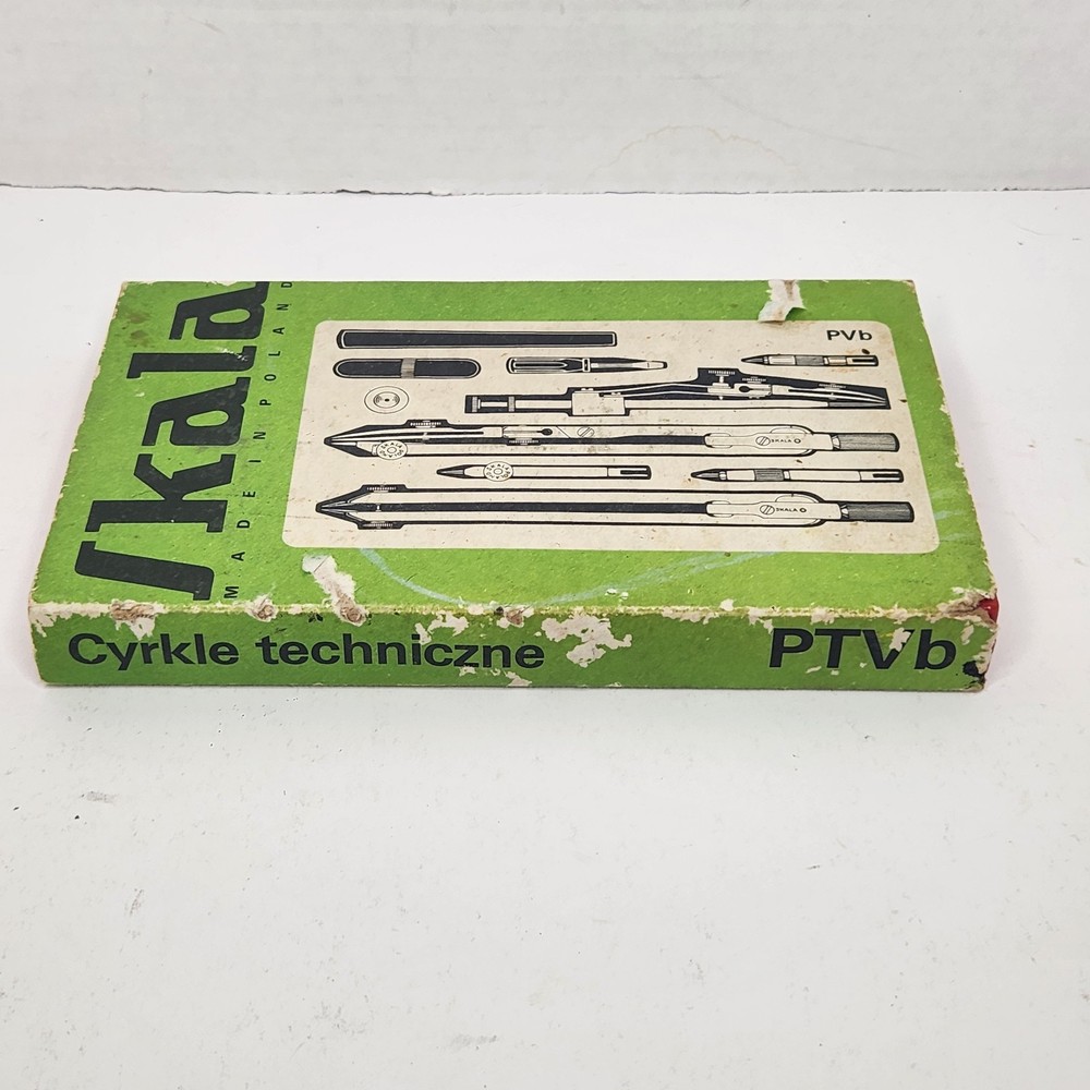 Vintage Skala PRECISION PTVb Technical Drafting Compass Set Made in Poland