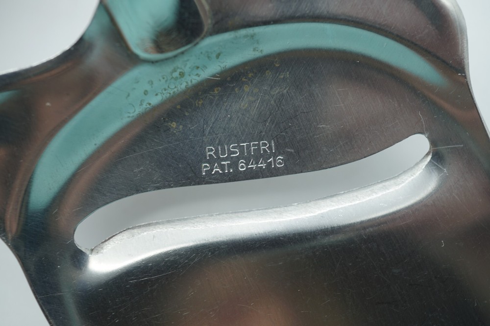 Vintage Silver Plated Handle Rustfri Pat. 64416 Cheese Slicer / Plane