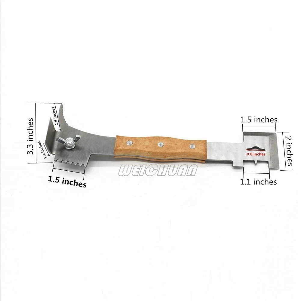 Lightweight Beekeeping Hive Scraper Tool with Multi-Function Beech Wood Handle