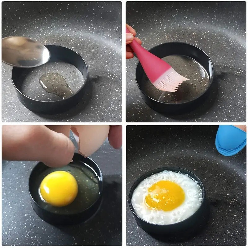 2PCS Fried Egg Mold Ring Kitchen Cooking Tool Hamburger Patty Mold