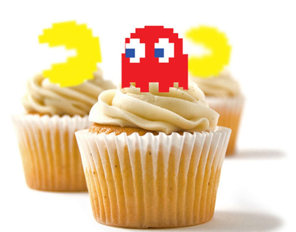✿ 24 Edible Rice Paper Cake Toppings, Cake Decorations - Pac Man ✿