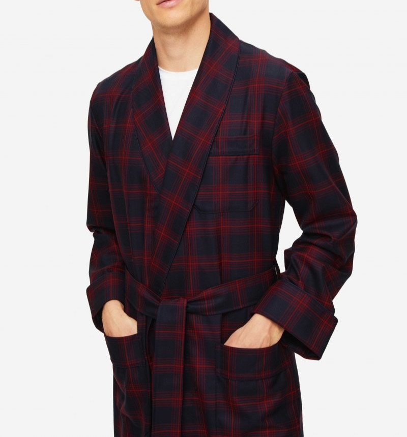 DEREK ROSE MEN'S LUXURY DRESSING GOWN - 100% WORSTED WOOL - RRP. £495 - YORK 40