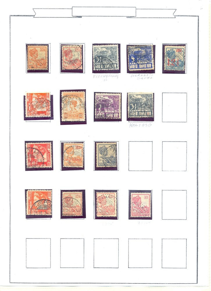 DUTCH INDIES- NED INDIE -102 ST--POSTMARKS -type LB - MOST VF