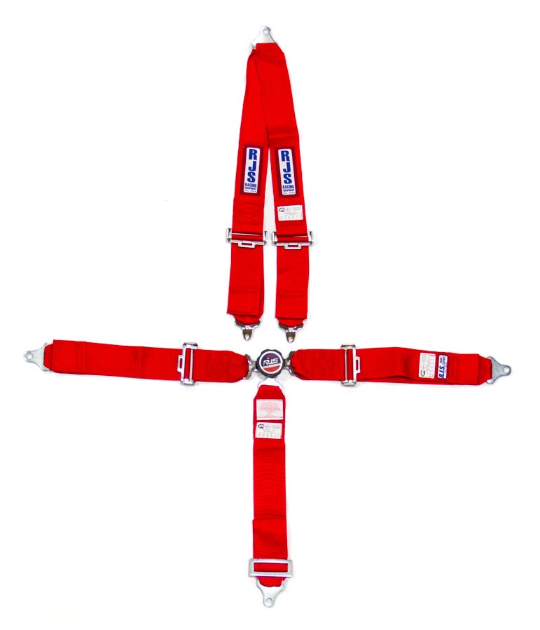 RJS 1030104 Camlock SFI 16.1 Pull Down Adjust Red 5 Point Harness