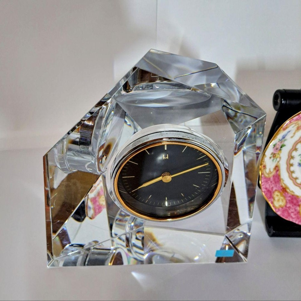 [Antique] HOYA/Hoya Crystal Clock Interior Object Retro