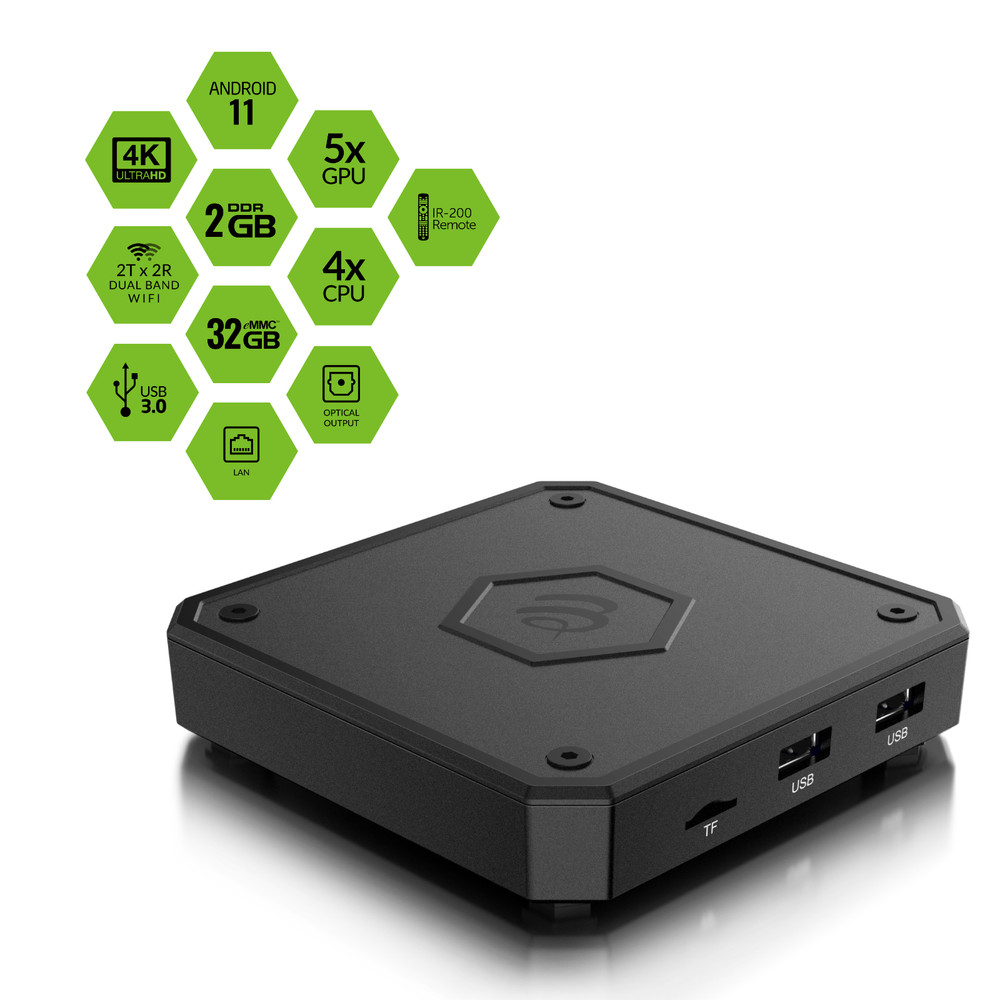 BuzzTV E5 -32GB Android 11 2X2 Wi-Fi USB-C TV IP Box Buzz TV E5 Essentials