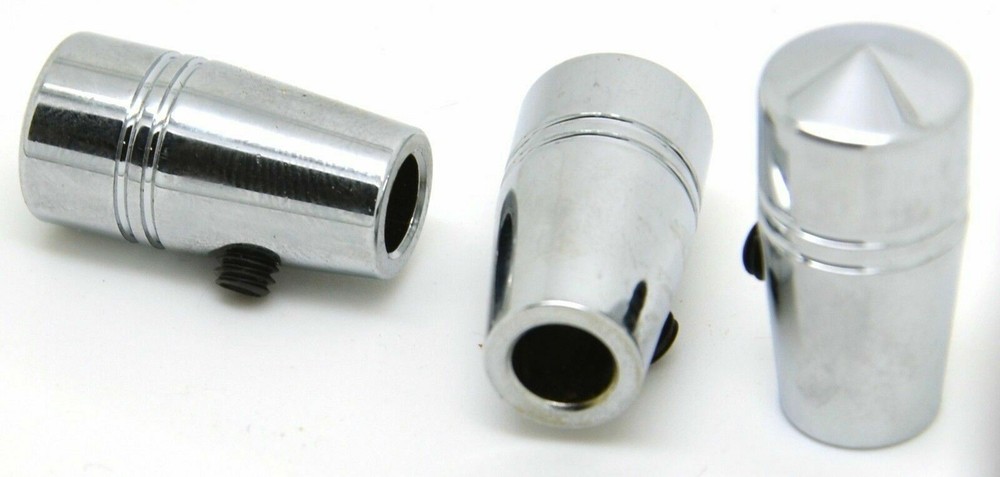 toggle switch extension(3) mini pointed cone 1" chrome aluminum for Peterbilt