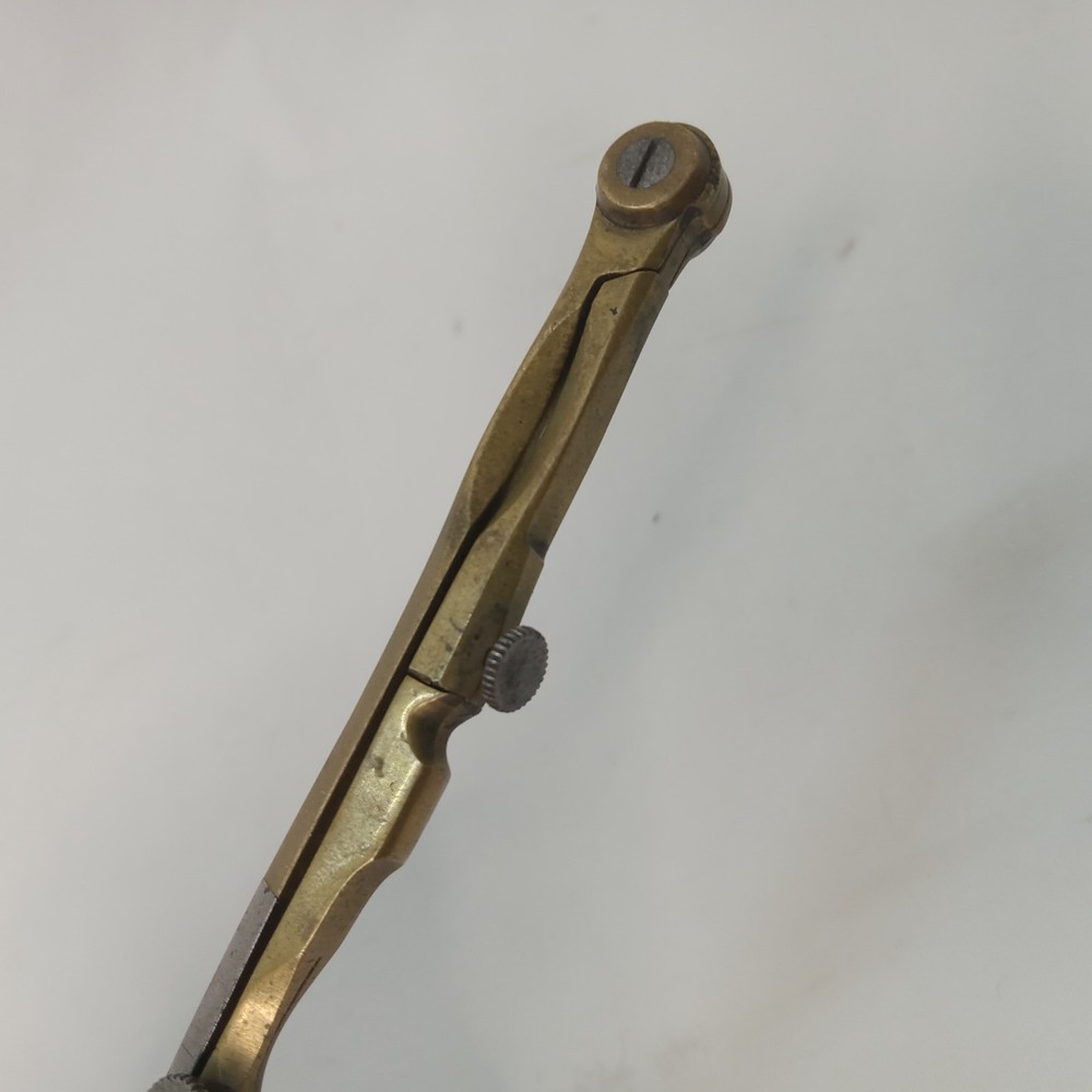 Vintage Brass Compass Navigational Divider Drafting Tool 3-7/8" long