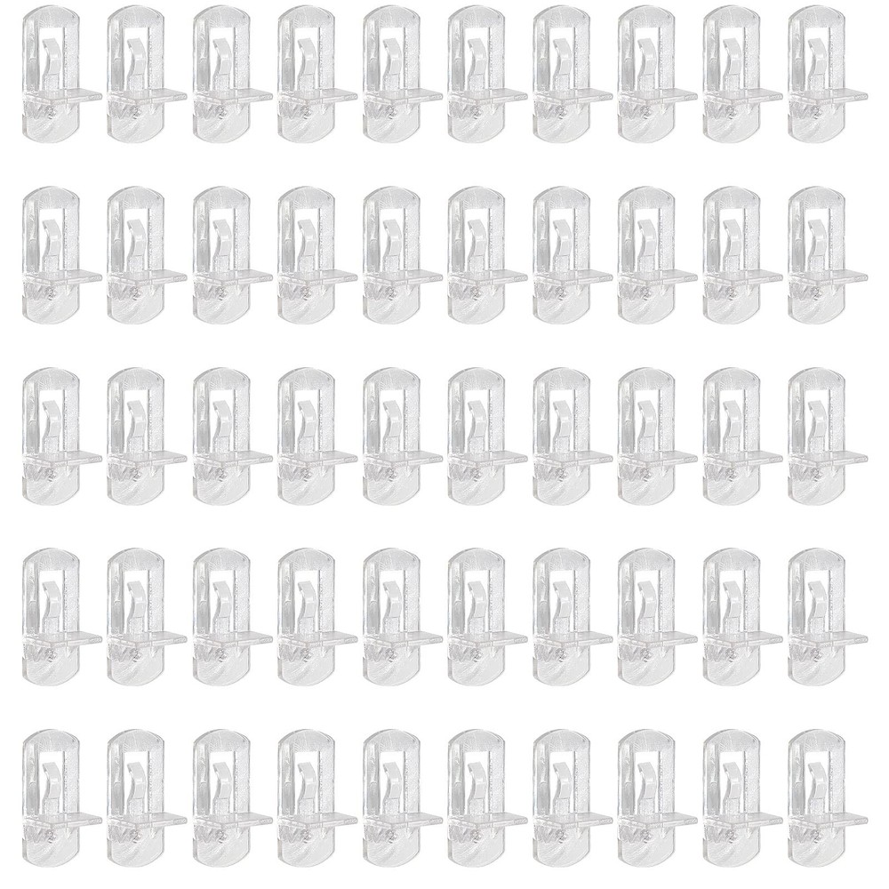 HARSKIYER 50pcs 8mm Clear Plastic Locking Pegs, Self-Locking Shelf Support Pi...