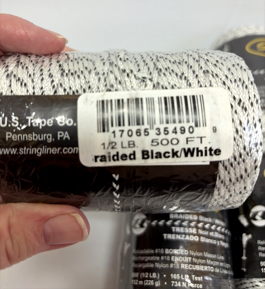 Stringliner Pro Bonded Line Replacement Rolls Braided Black/White 1/2lb 500ft