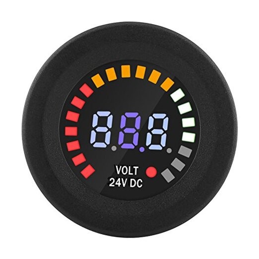 DC 24V LED Panel Voltmeter, Car Voltage Display Motorcycle Volt Meter 24V