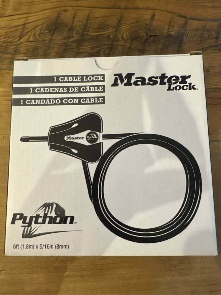 Master Lock Python Adjustable 6' Cable Lock w/ Keys Model 8419KA4534 New in Box