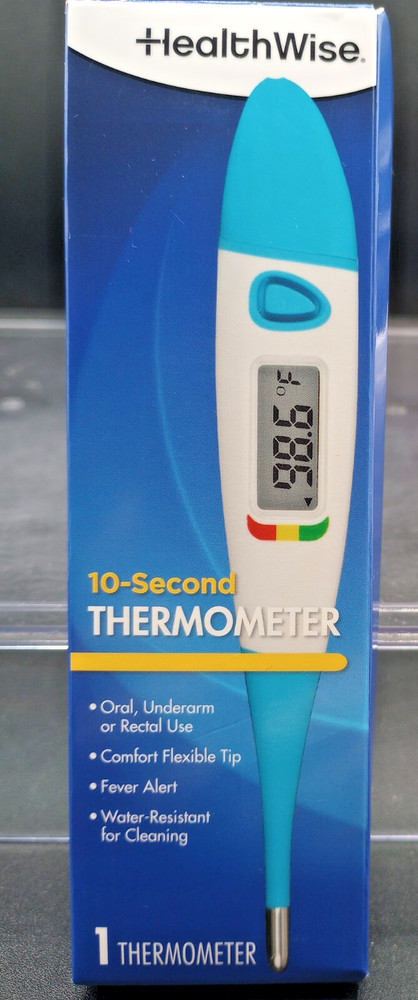 Healthwise Digital Thermometer | 10-Second Readout | Flexible Tip |Easy Cleaning