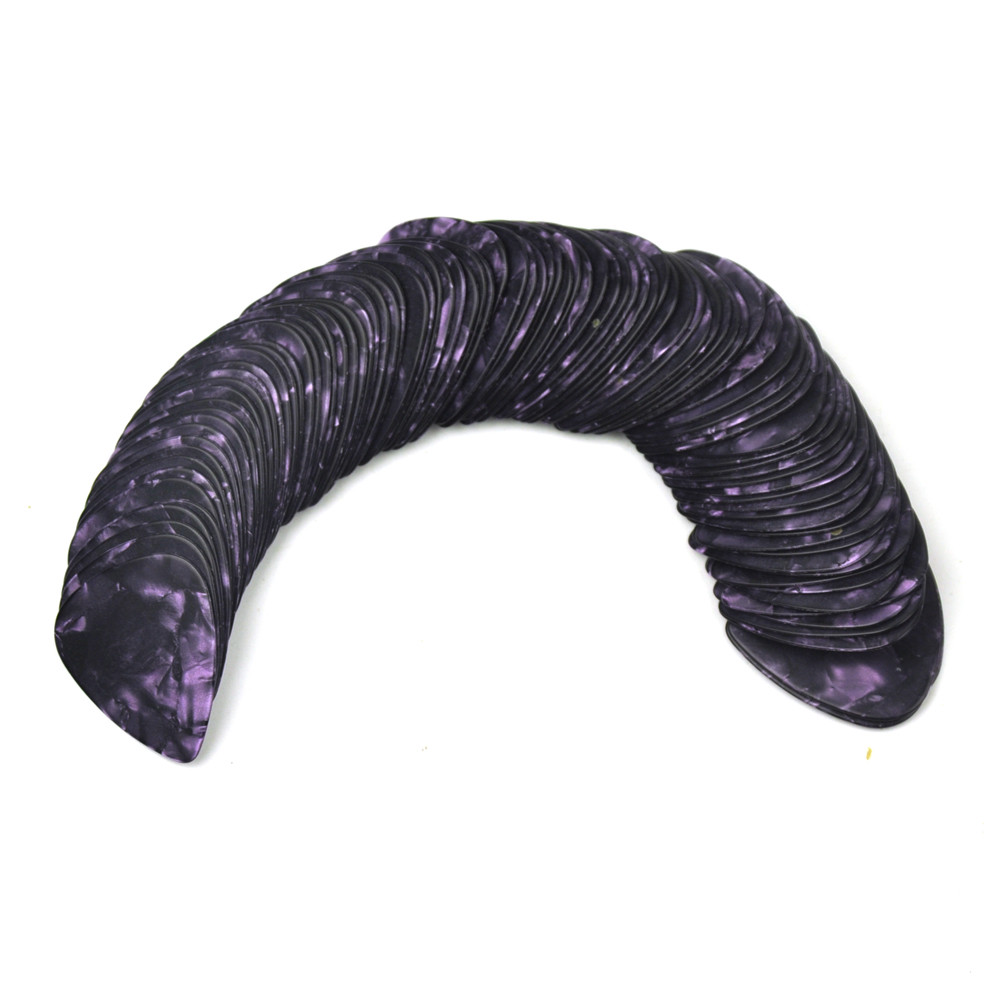 100 pcs New Medium 0.71mm Blank Guitar Picks Celluloid Pearl Purple