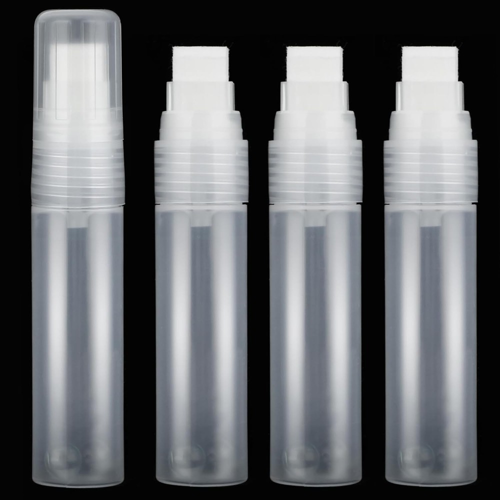 4 Pcs Refillable Paint Pens Empty Graffiti Markers transparent