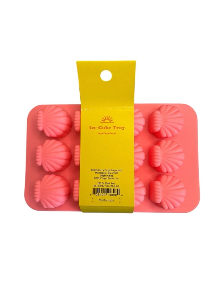Sun Squad Seashells Ice Mold Pink Silicone Mini Ice Tray