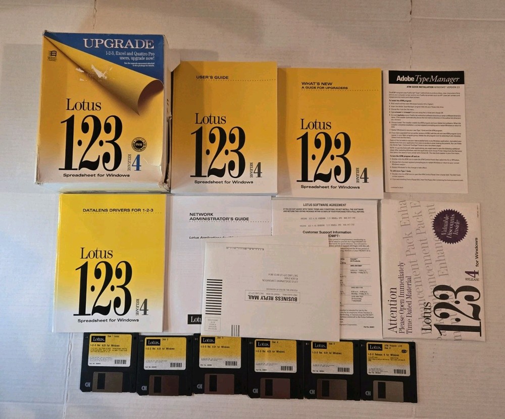 Lotus 123 Spreadsheet Release 4 Upgrade Software (PC, 1993, 3.5" Floppy)