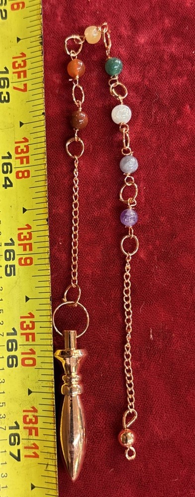 Copper pendulum with  Chakra Chain