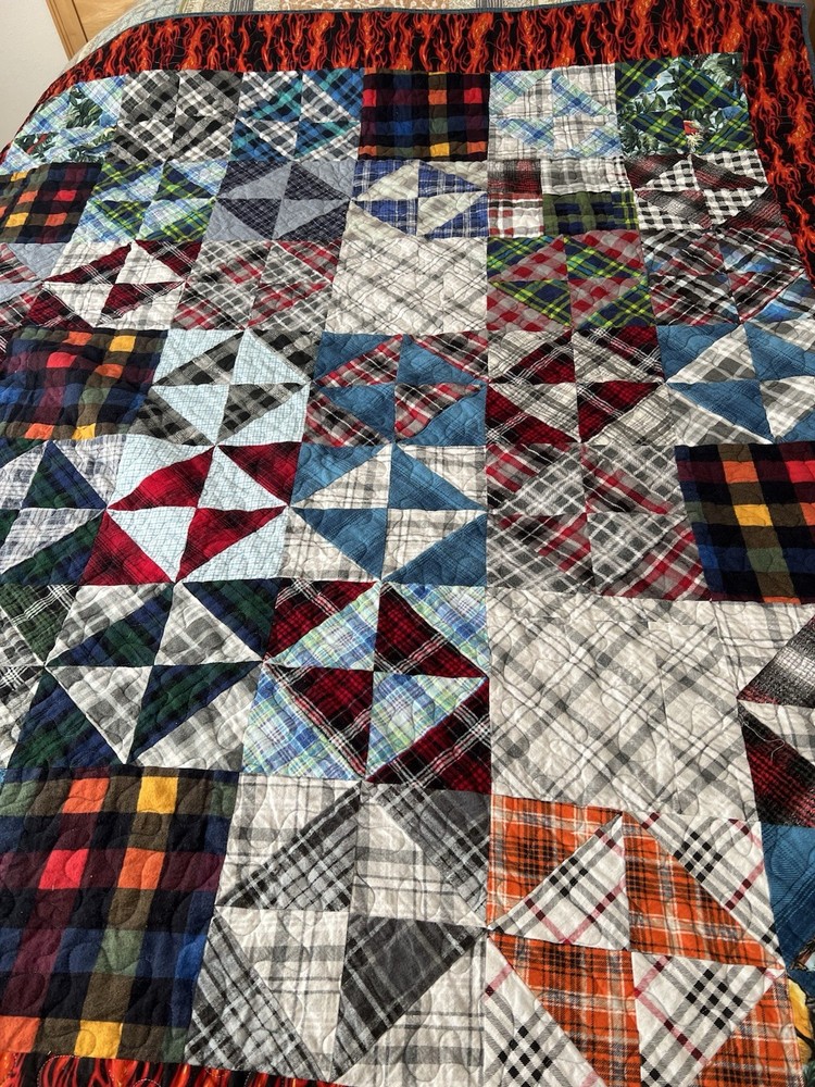 Vintage Patch Quilt, Colorful, Nicely Done,  Several Different Patterns, 64 x 72
